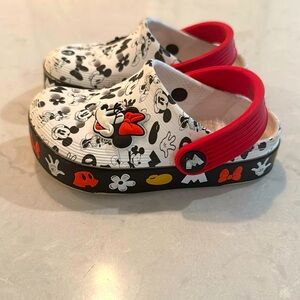 CROCS Kids Shoes - Red, Black, and White